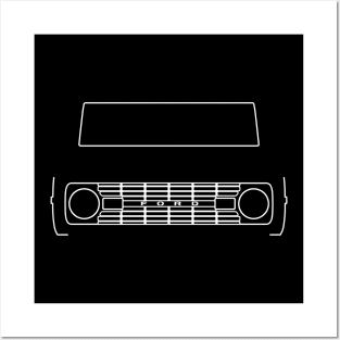 1970 Ford Bronco classic 4x4 truck outline graphic (white) Posters and Art